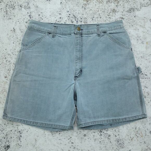 RARE 1993 Vintage Carhartt WU1943 Hunter Green Faded Carpenter Shorts Size 34 - Picture 2 of 13